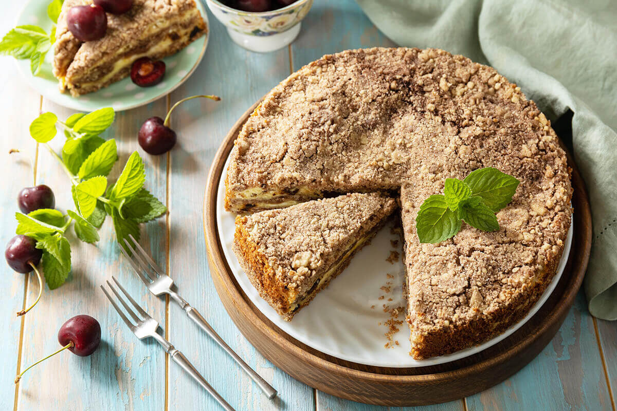 Torta con ricotta e caffè d'orzo